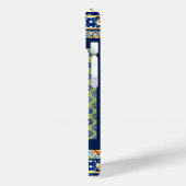 Coques Case-Mate iPhone Élégante chinoiserie de tuile bleu floral monogram (Verso / Gauche)