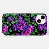 Coques Case-Mate iPhone Élégante couleur magenta violet fleurs (Verso (horizontal))