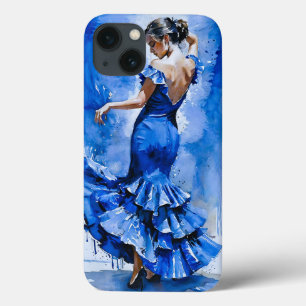 Case-Mate iPhone Case Élégante Danseuse Espagnole Flamenco Lady En Bleu