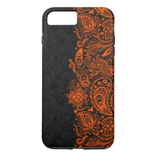 Case-Mate iPhone Case Elégante dentelle de marguerite orange et noire