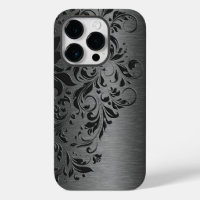 Élégante Dentelle Florale Gris Sur Gris