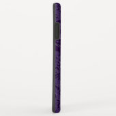 Coques Case-Mate iPhone Elégante dentelle florale violette profonde (Dos/Droite)