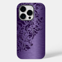 Élégante Dentelle Florale Violette Profonde Sur Co