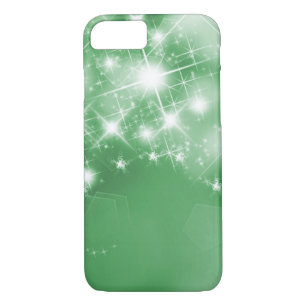 Coque iPhone 7 Élégante Éclairage Vert Faux Foil