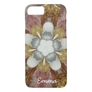 Case-Mate iPhone Case Élégante Fleur blanche d'or gris argenté rose anti