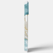 Coques Case-Mate iPhone Elégante Fleur Blanche Simple Luxe Aquarelle Or (Verso / Droite)