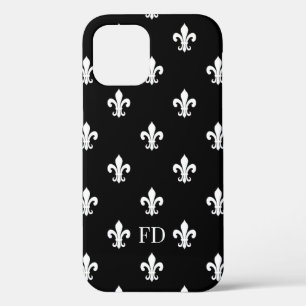 Case-Mate iPhone Case Elégante fleur de lis noir & blanc motif sur mesur