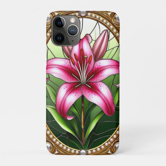 Coques Case-Mate iPhone Élégante Fleur de Lys Rose (Dos)