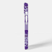 Coques Case-Mate iPhone Élégante Fleur pourpre Damas (Verso / Gauche)