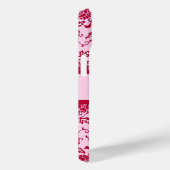 Coques Case-Mate iPhone Elégante Fleur rose et rouge Damas (Verso / Droite)