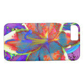 Coques Case-Mate iPhone Élégante fleur rouge rétro abstraite (Dos (Horizontal))