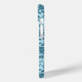 Coques Case-Mate iPhone Elégante Fleur Turquoise Damas (Verso / Gauche)