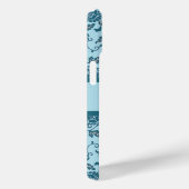 Coques Case-Mate iPhone Elégante Fleur Turquoise Damas (Verso / Droite)