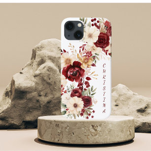 Case-Mate iPhone Case Elégante Fleurs Bourgogne