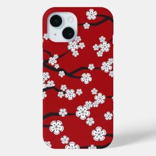 Coque Pour iPhone 15 Elégante Fleurs de Fleur de Cerisier Blanc Sakura 