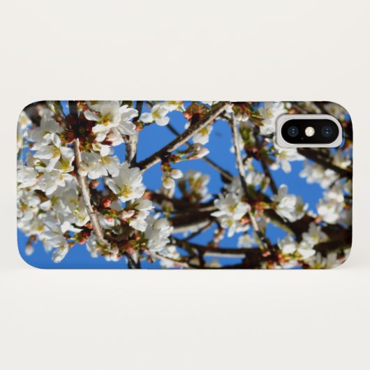 Coques Case-Mate iPhone Élégante floraison blanche Printemps (Dos (Horizontal))
