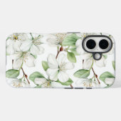 Coques Case-Mate iPhone Élégante floraison de pomme blanche dure (Verso (horizontal))