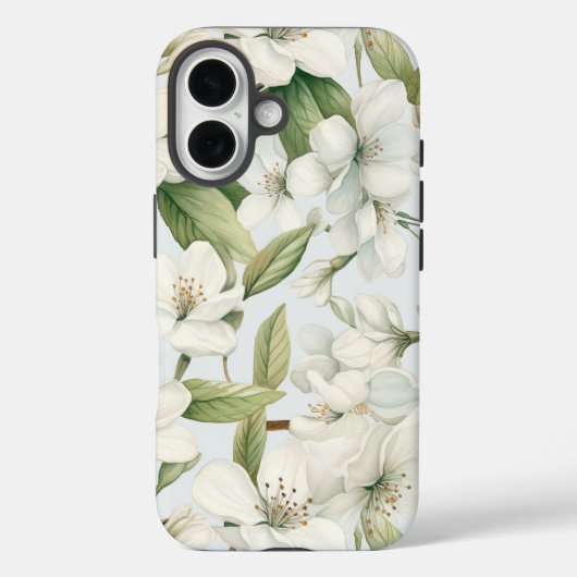 Coques Case-Mate iPhone Élégante floraison de pomme blanche dure (Verso)
