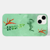 Coques Case-Mate iPhone Elégante Florale verte fleurie Aquarelle (Verso (horizontal))
