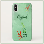 Coques Case-Mate iPhone Elégante Florale verte fleurie Aquarelle