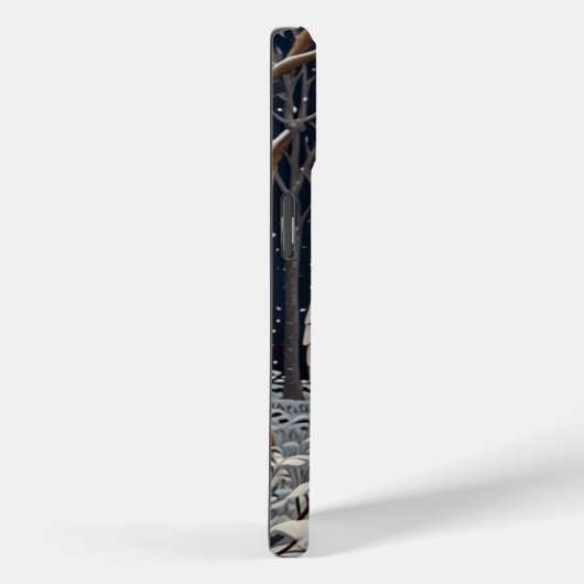Coques Case-Mate iPhone Élégante forêt d'hiver de chouette blanche boho (Verso / Droite)