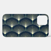 Coques Case-Mate iPhone Elégante Géométrie : Bleu Art Déco. (Verso (horizontal))
