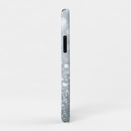 Coques Case-Mate iPhone Élégante Girly Silver Glittery Bokeh Lotus (Dos/Droite)