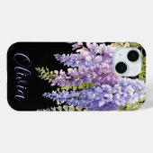 Coques Case-Mate iPhone Elégante glycine florale violette (Verso (horizontal))