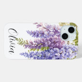Coques Case-Mate iPhone Elégante glycine florale violette (Verso (horizontal))