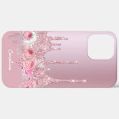 Coques Case-Mate iPhone Élégante goutte d'or rose rose rose rose fleurie p (Verso / Droite)