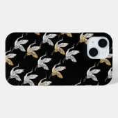 Coques Case-Mate iPhone Elégante Grue Noire Or Art Japonais Moderne (Verso (horizontal))