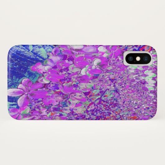 Coques Case-Mate iPhone Élégante Hydrangée violette et bleu limelight (Dos (Horizontal))