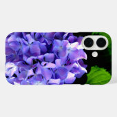 Coques Case-Mate iPhone Elégante hydrangée violette fleurie bleu pourpre (Verso (horizontal))