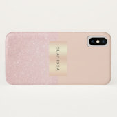 Coques Case-Mate iPhone Elégante jolie parties scintillant en or rose et r (Dos (Horizontal))