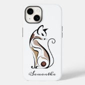 Coques Case-Mate iPhone Élégante Kitty Moderne, Maman de Chat, Personnalis (Verso)