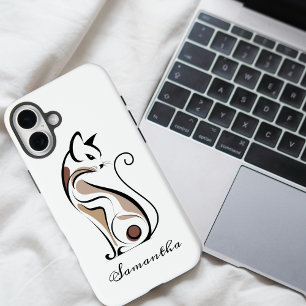 Coques iPhone 16 Plus Élégante Kitty Moderne, Maman de Chat, Personnalis