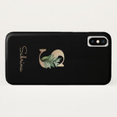 Coques Case-Mate iPhone Élégante lettre d'or monogramme botanique S (Dos (Horizontal))
