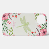 Coques Case-Mate iPhone Élégante libellule rose vert (Verso (horizontal))