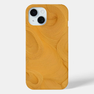 Coque Pour iPhone 15 Elégante Ligne de Flux Doré Boîtier téléphonique A