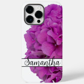 Coques Case-Mate iPhone Elégante magenta rose hydrangée florale roses (Verso)