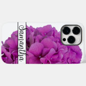 Coques Case-Mate iPhone Elégante magenta rose hydrangée florale roses (Verso (horizontal))