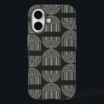 Coques iPhone 16 Elégante Mid Century Mod Arch Lines noir et blanc<br><div class="desc">Elégante Mid Century Mod Arch Lines Noir et Blanc Téléphone Boîtier</div>