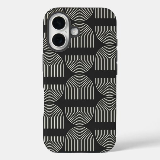 Coques Case-Mate iPhone Elégante Mid Century Mod Arch Lines noir et blanc (Verso)