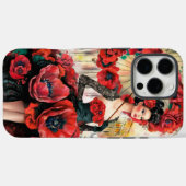 Coques Case-Mate iPhone Elégante, moderne Femme & Pies Robe florale (Verso (horizontal))
