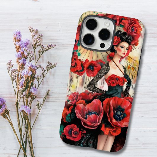 Coques Case-Mate iPhone Elégante, moderne Femme & Pies Robe florale