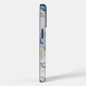 Coques Case-Mate iPhone Elégante motif en granit bleu blanc (Verso / Droite)