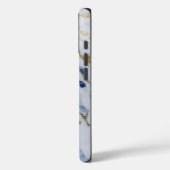 Coques Case-Mate iPhone Elégante motif en granit bleu blanc (Verso / Gauche)