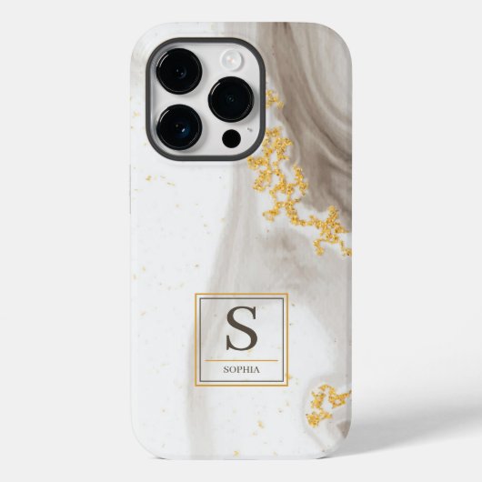 Coques Case-Mate iPhone Elégante parties scintillant Abstraite or noir aqu (Verso)