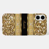 Coques Case-Mate iPhone Élégante Parties scintillant Classy Gold Diamond (Verso (horizontal))