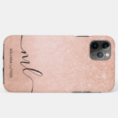 Coques Case-Mate iPhone Élégante parties scintillant en or rose en cuivre  (Dos (Horizontal))
